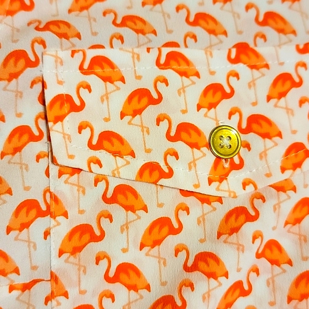 FLAMINGO 🦩 Button Down🦩 Womens Medium 🦩 UEC